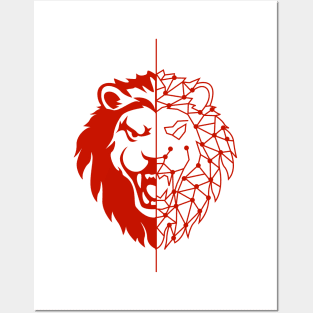 Angry lion head Posters and Art